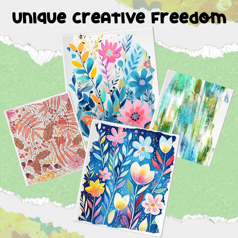 Threlaco 6 Pack Monoprinting Print Plates – 8” x 10” + 5” x 7” Gel Printing Plate - Reusable Printing Printmaking Supplies for Card Making, Scrapbooking, Crafts - Image 3